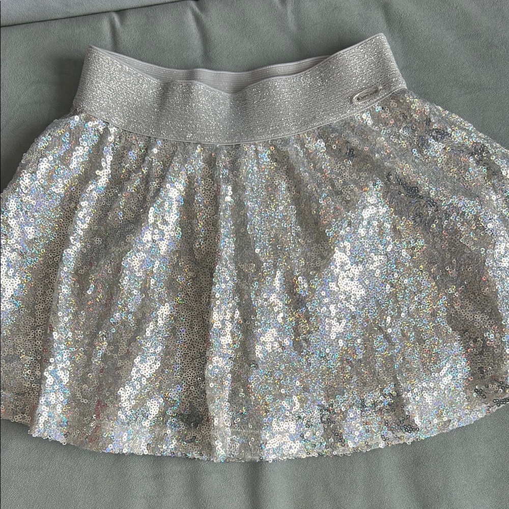 Silver Sequin Skirt